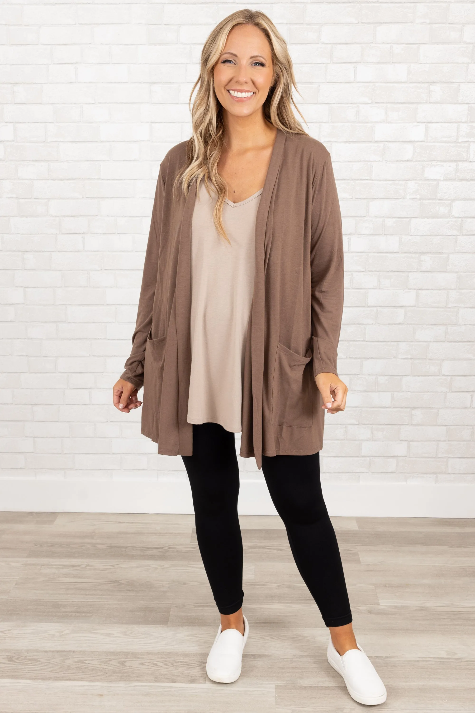 Kindness and Compassion Cardigan, Mocha