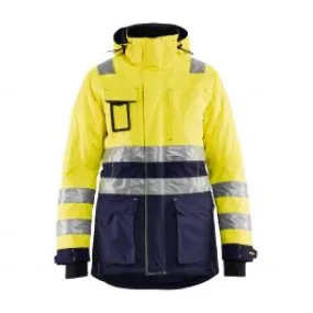 Ladies High Vis Winter Parka 4472 High Vis Geel/Marineblauw - Blåkl&