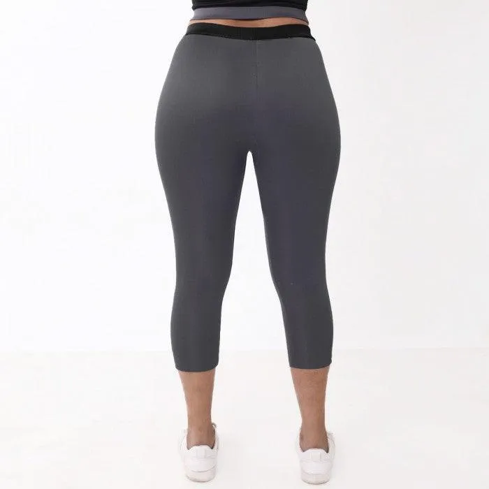 Lava Grey 3/4th Leggings: GymX Essential- Sale