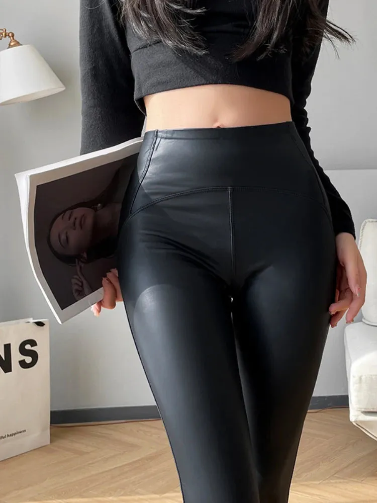 Leggings for Women Winter Autumn Slimming Pu Leather