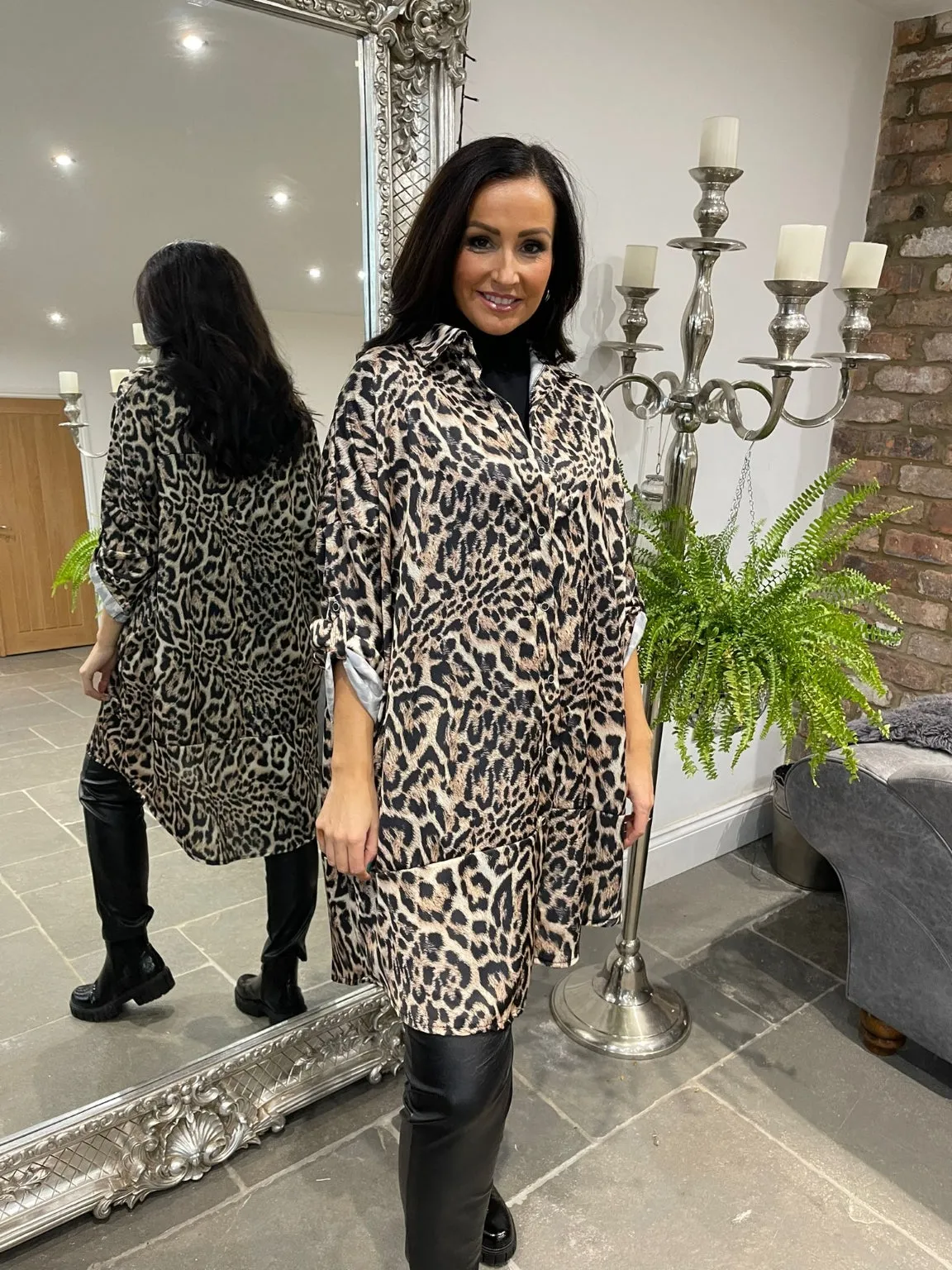 Leopard Shirt Dress Ryann