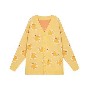 little duck creamy yellow cardigan