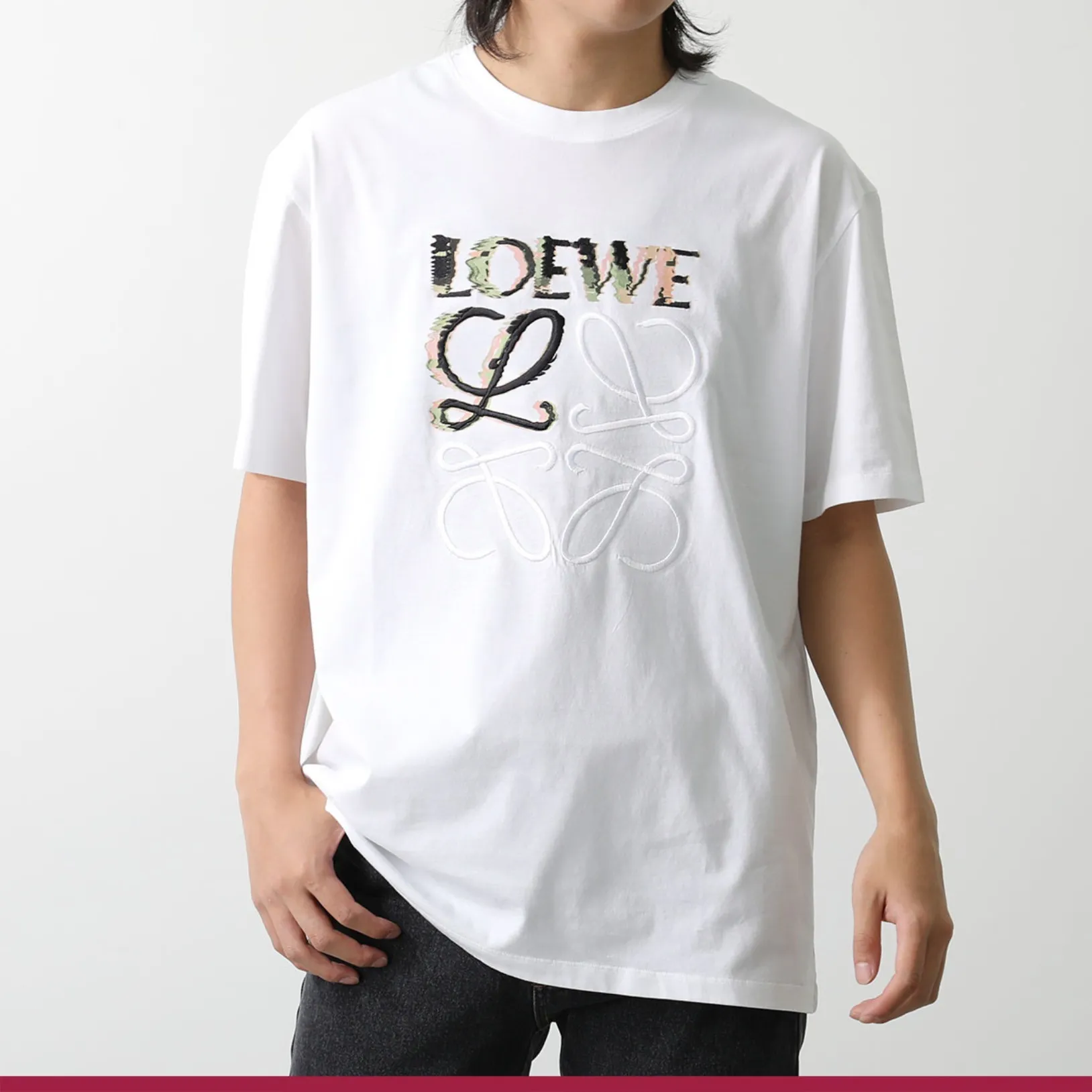 LOEWE  |Crew Neck Pullovers Unisex Plain Cotton Short Sleeves Bridal