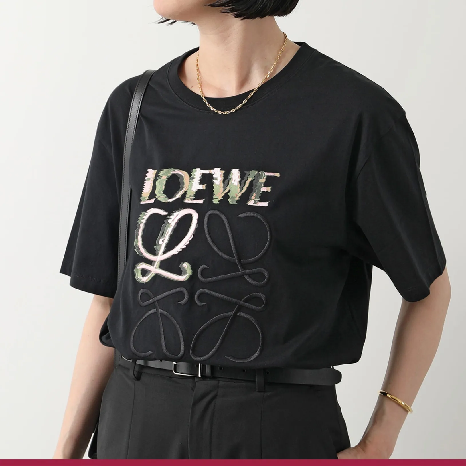 LOEWE  |Crew Neck Pullovers Unisex Plain Cotton Short Sleeves Bridal