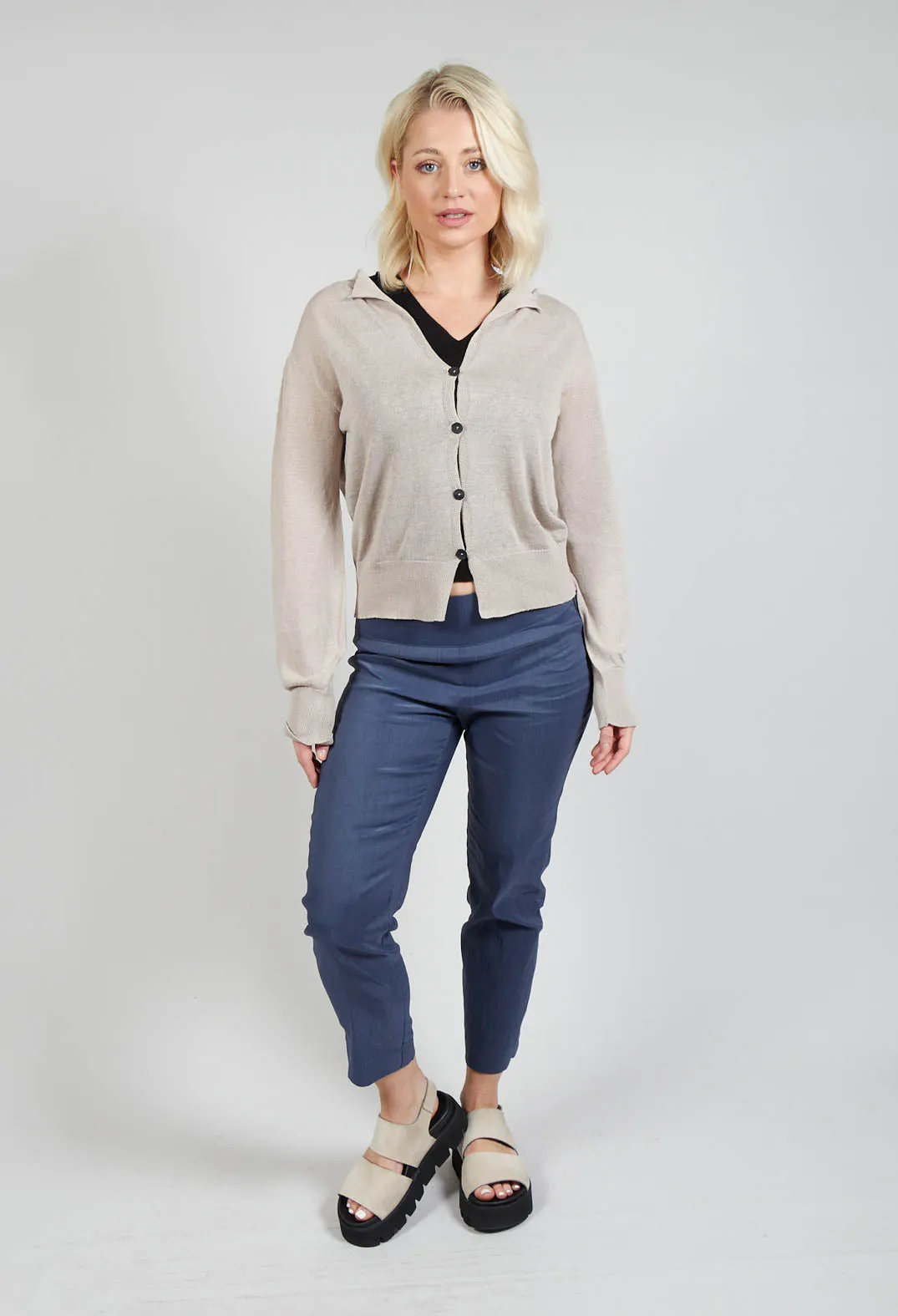 Long Sleeve Cardigan in Mastic