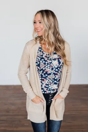 Long Sleeve Knit Cardigan- Oatmeal