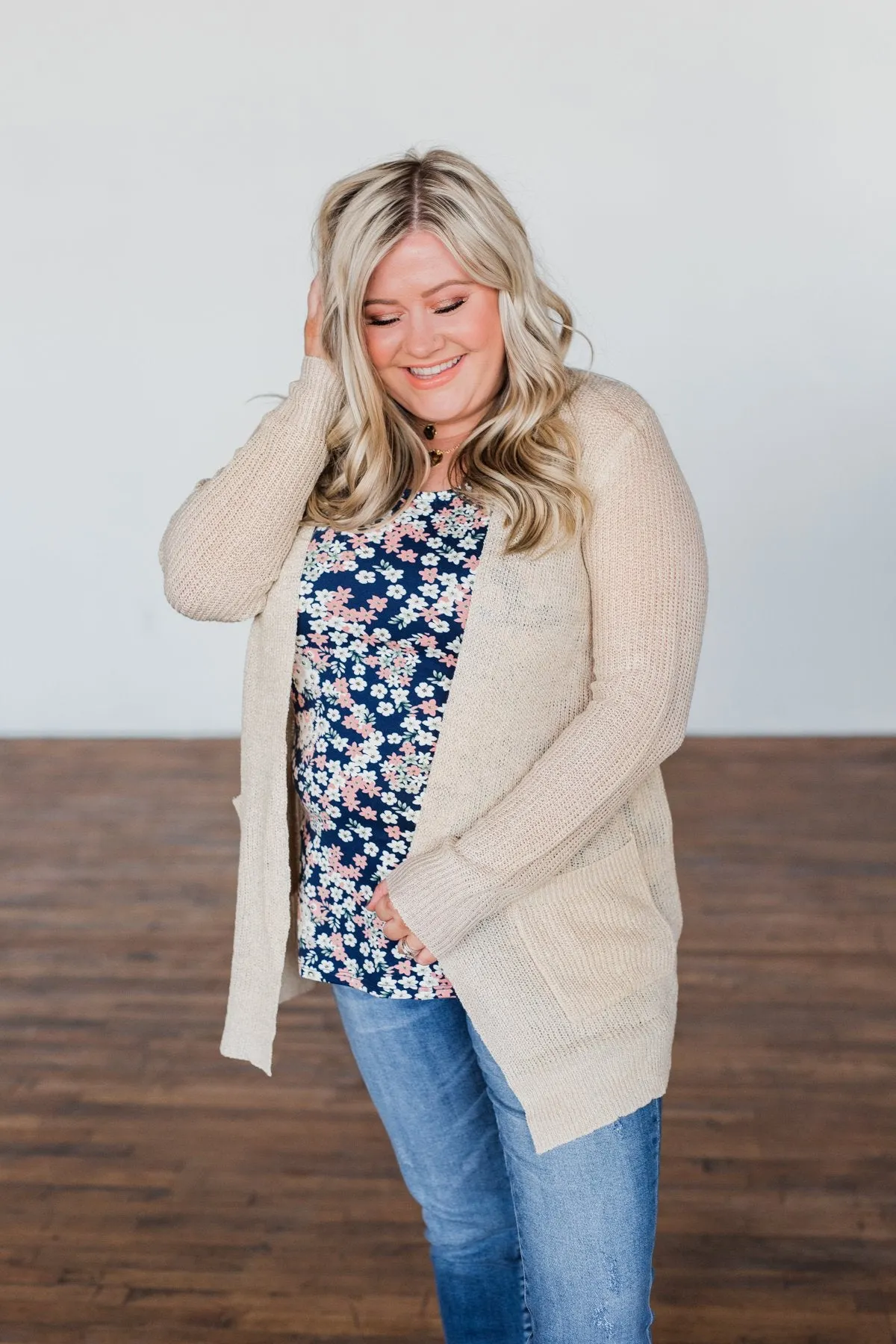 Long Sleeve Knit Cardigan- Oatmeal