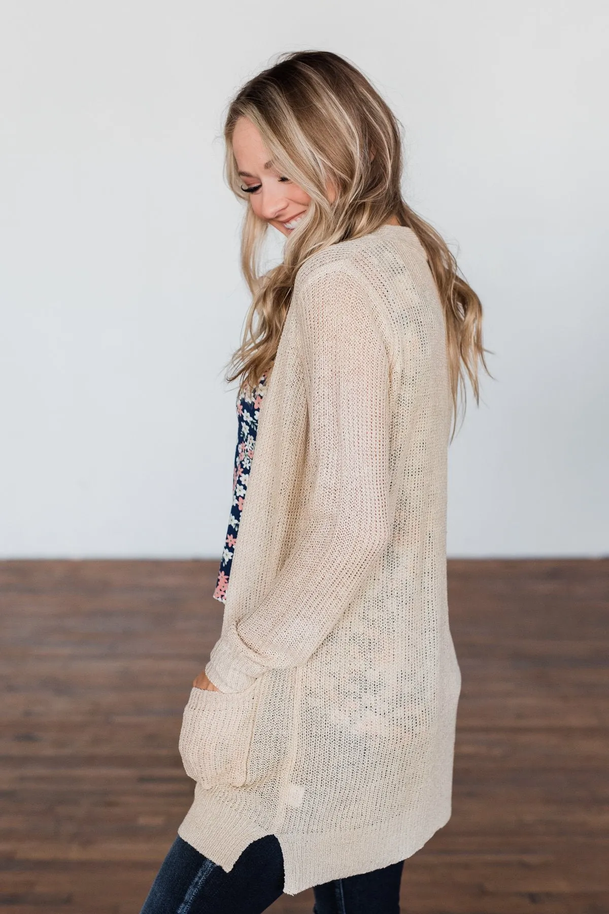 Long Sleeve Knit Cardigan- Oatmeal