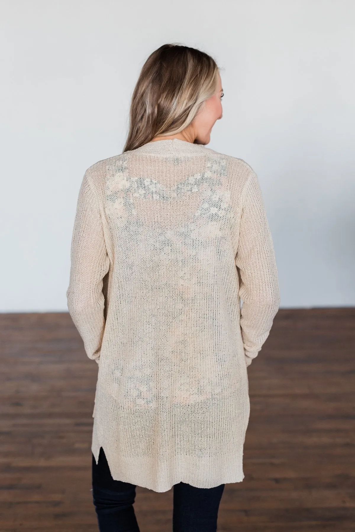 Long Sleeve Knit Cardigan- Oatmeal