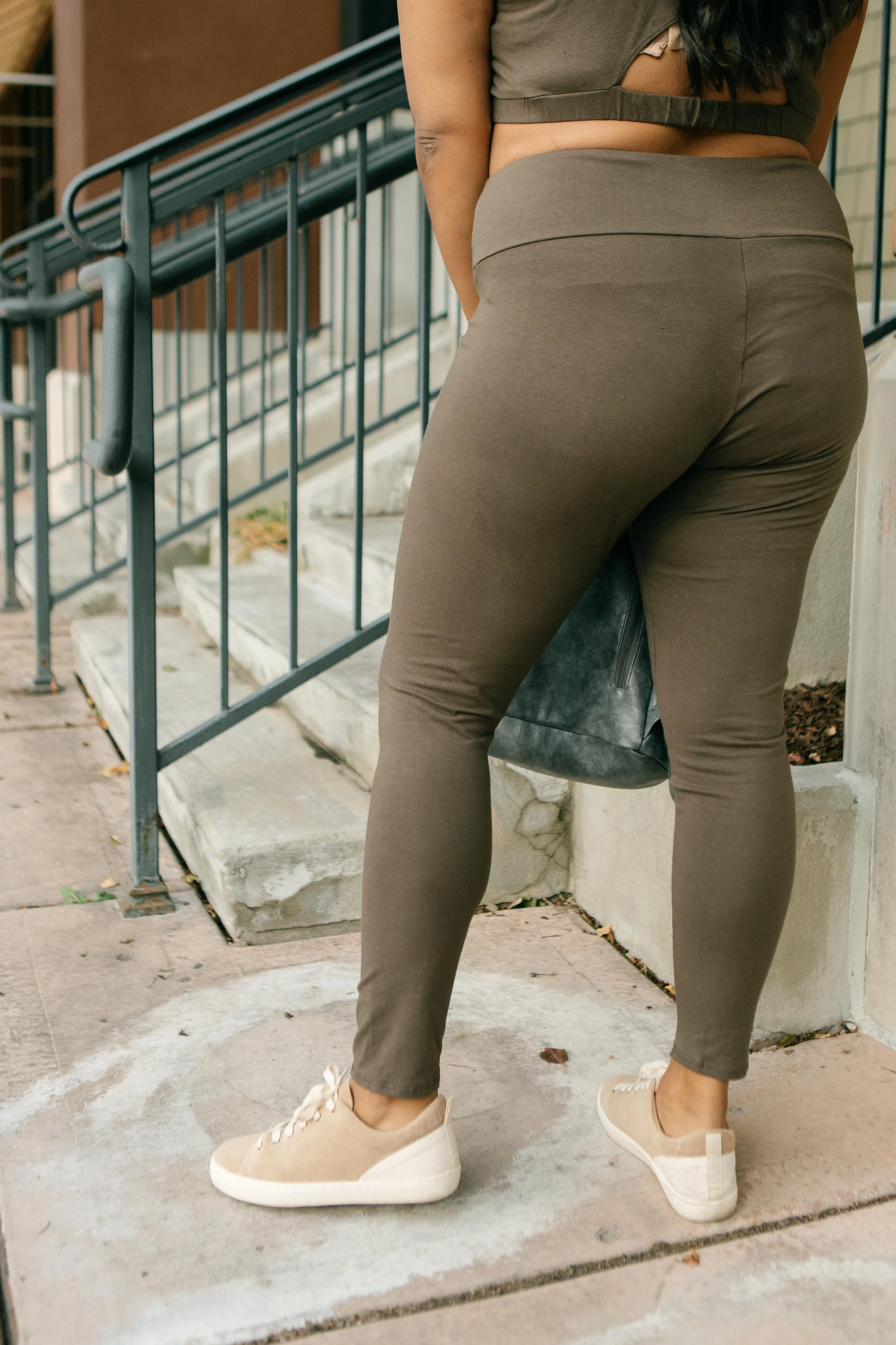 Lucy Lounging Leggings in Deep Olive - On Hand