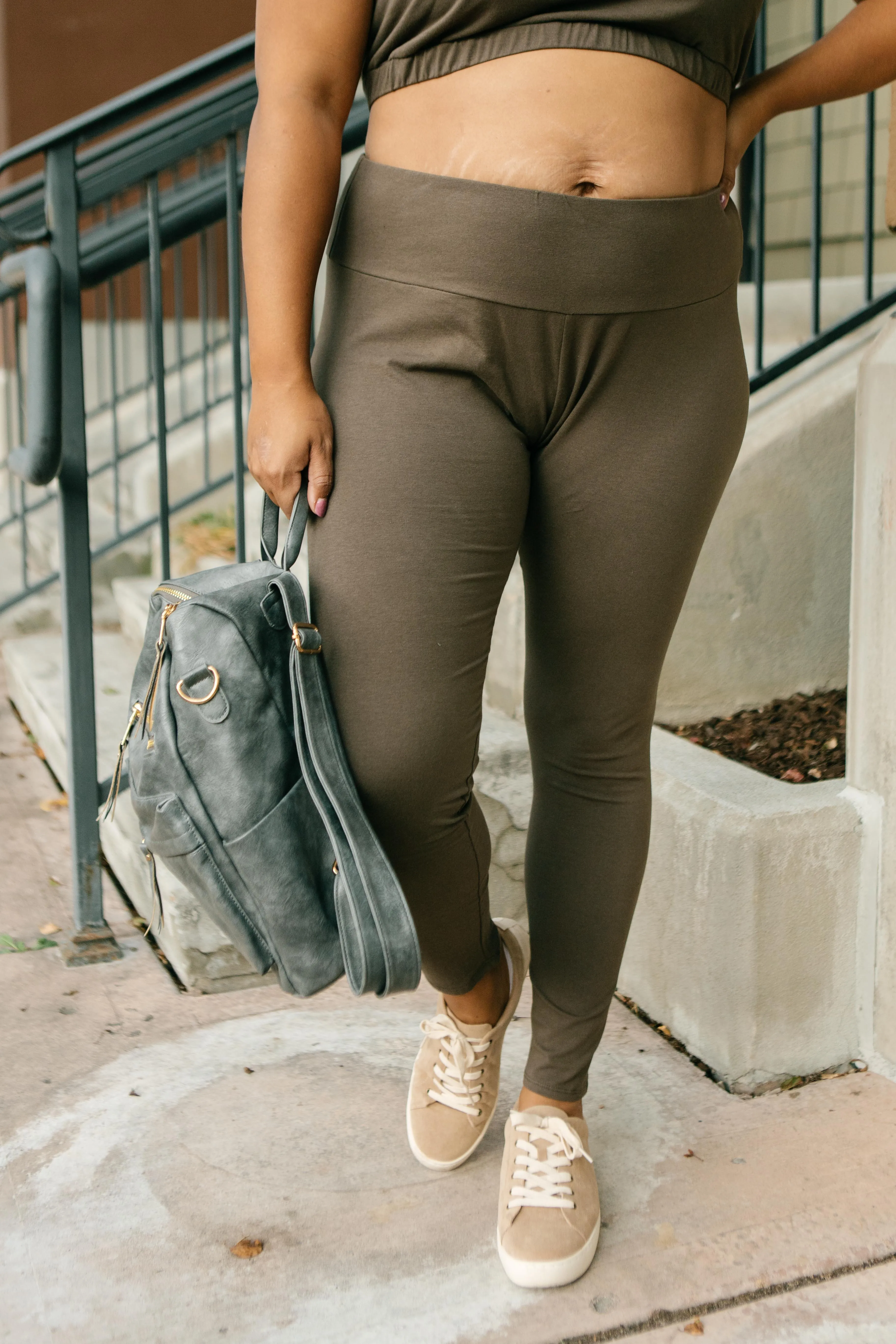 Lucy Lounging Leggings in Deep Olive - On Hand