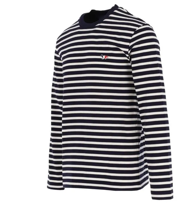 MAISON KITSUNE  |Stripes Unisex Street Style Long Sleeves Cotton