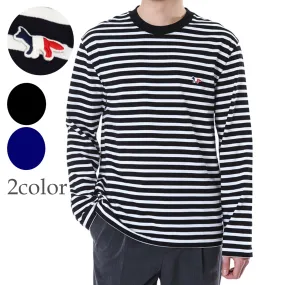 MAISON KITSUNE  |Stripes Unisex Street Style Long Sleeves Cotton