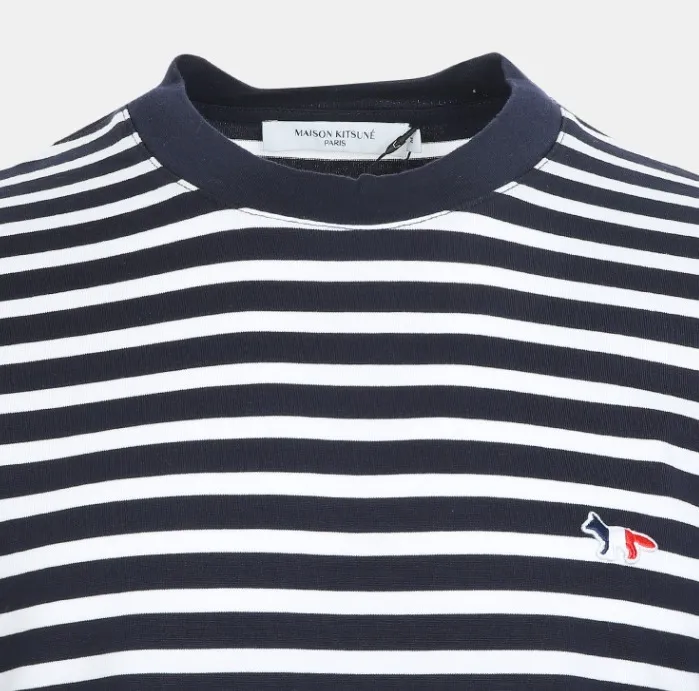 MAISON KITSUNE  |Stripes Unisex Street Style Long Sleeves Cotton