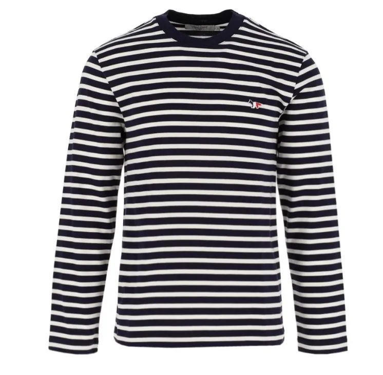 MAISON KITSUNE  |Stripes Unisex Street Style Long Sleeves Cotton