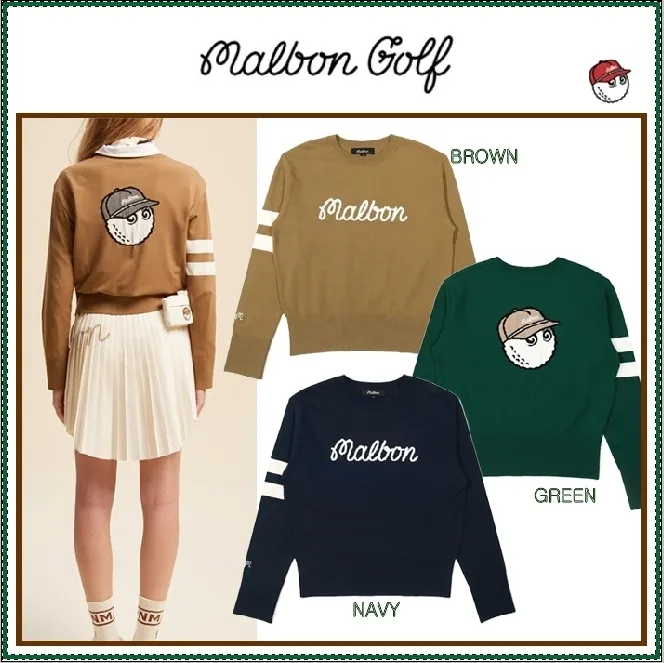 Malbon Golf  |Unisex Street Style Long Sleeves Plain Logo