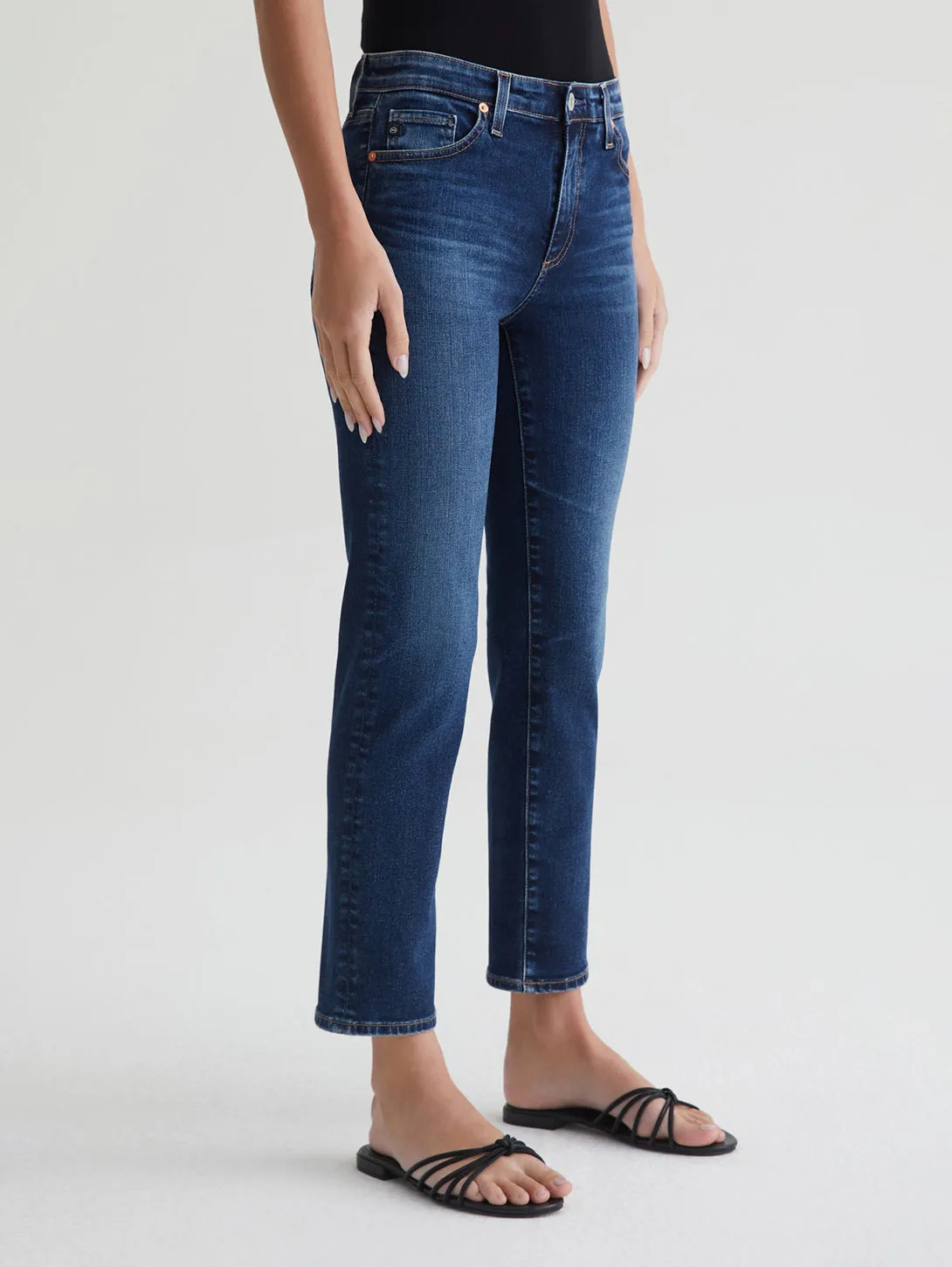 Mari High Rise Crop Straight Jean - Havana