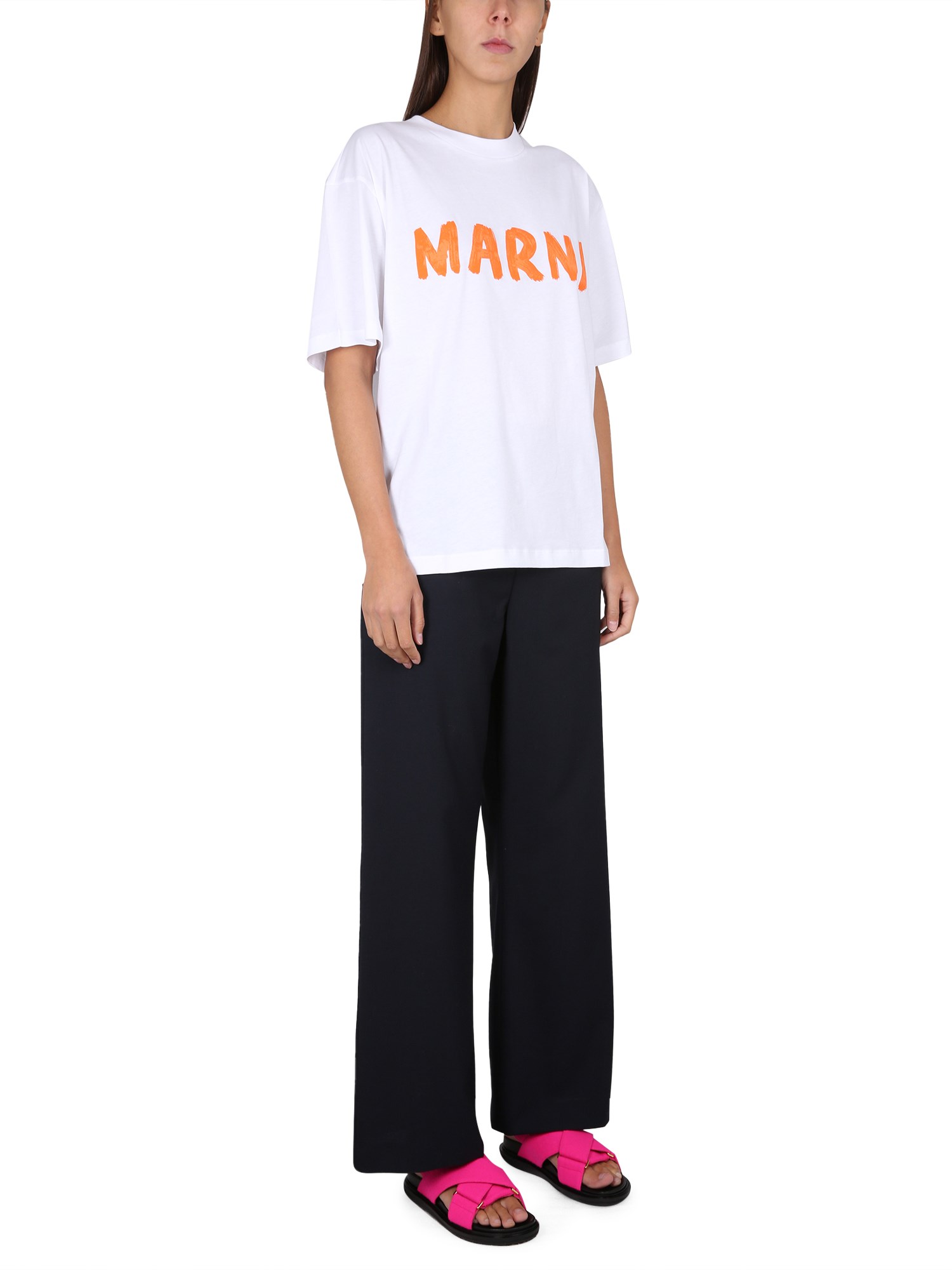 MARNI    COTTON FLARE PANTS