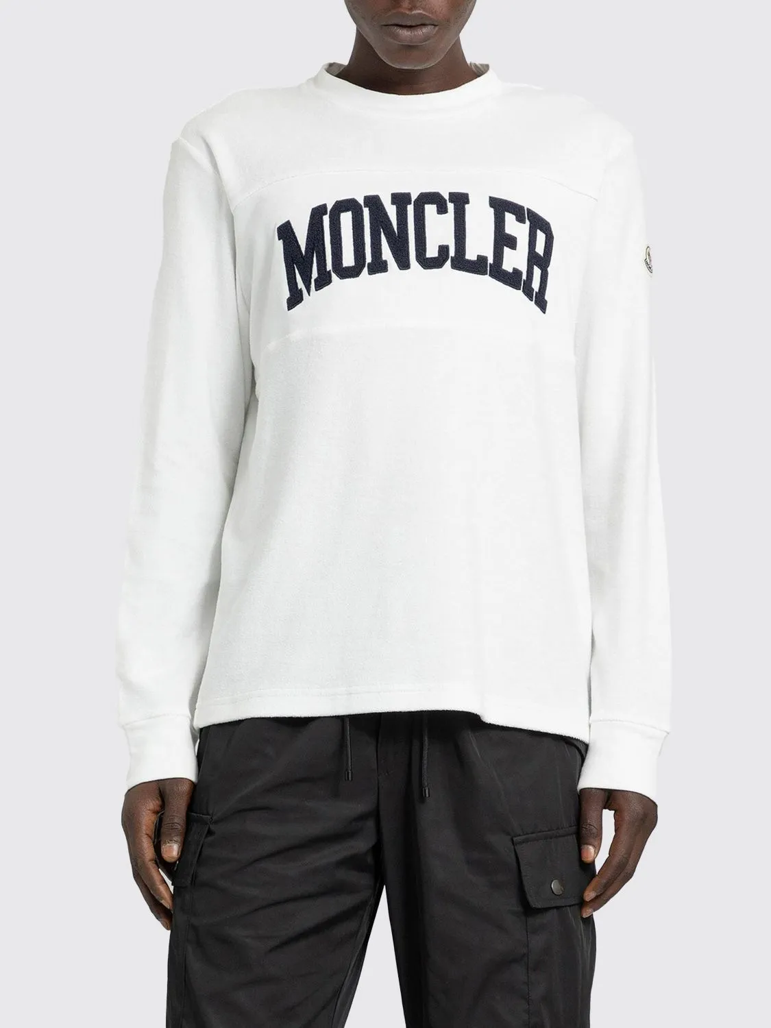 MONCLER  |Crew Neck Nylon Street Style Long Sleeves Cotton