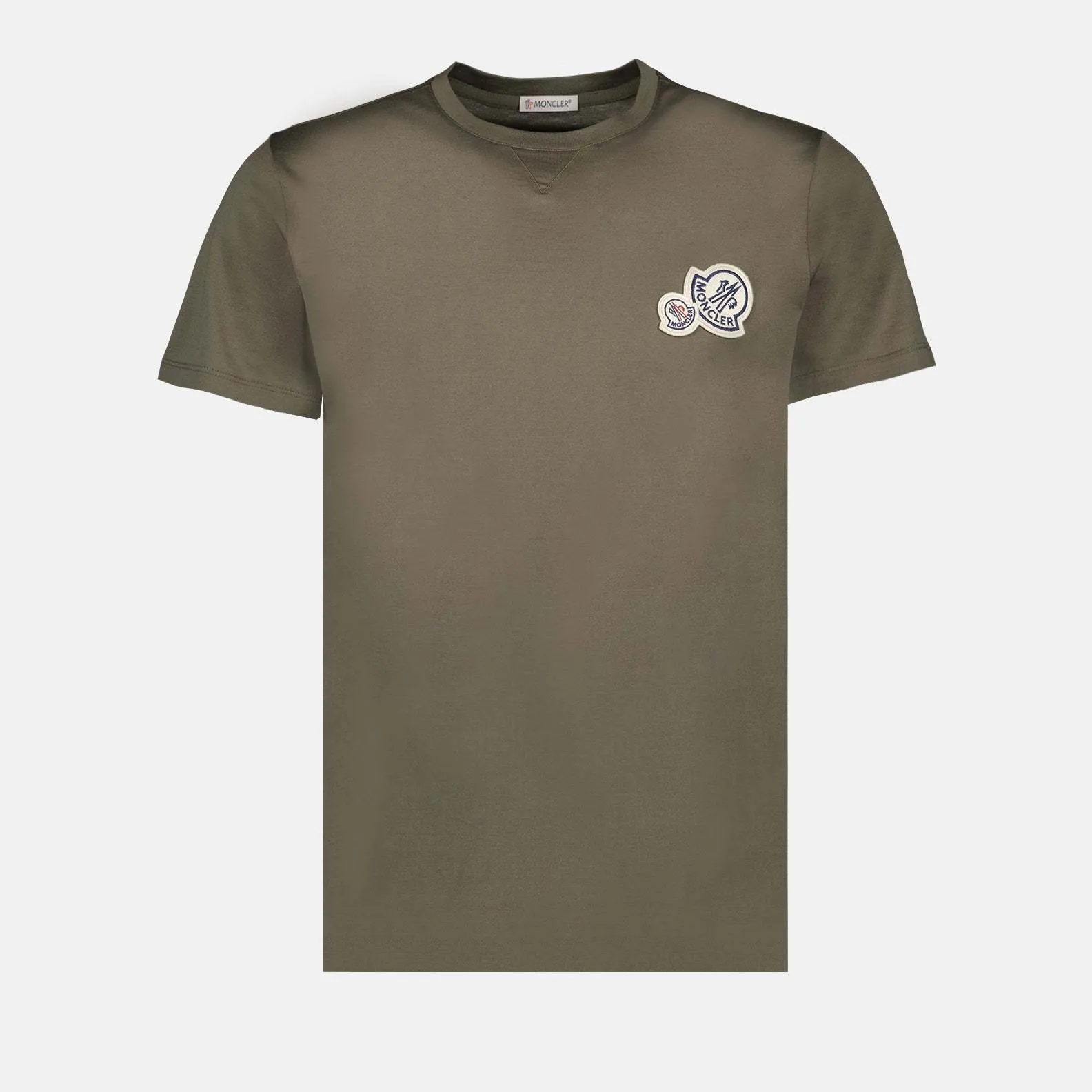 MONCLER  |Crew Neck Pullovers Street Style Short Sleeves Logo Military