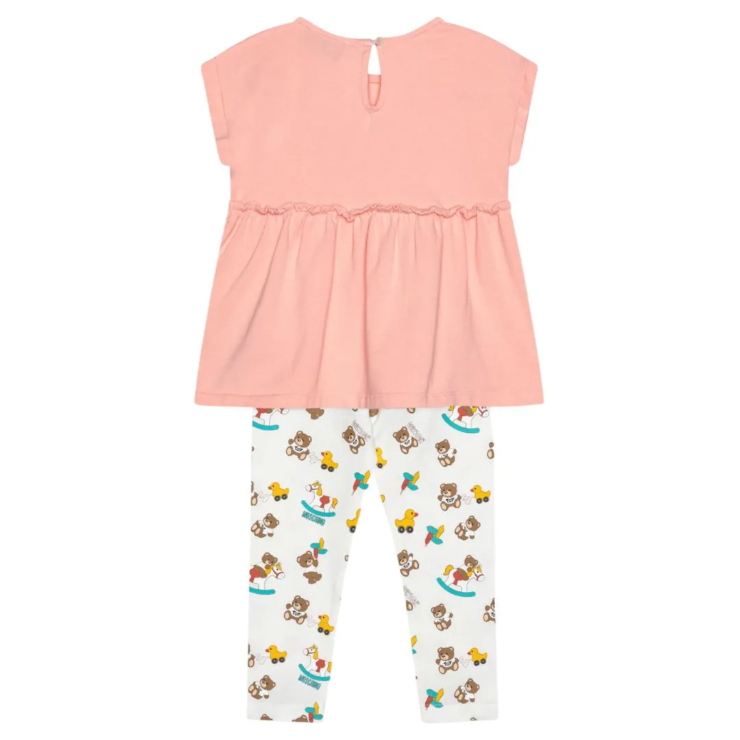 Moschino Blouse + Leggings Teddy Bear All Over Pink