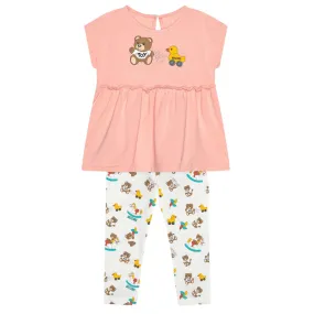 Moschino Blouse + Leggings Teddy Bear All Over Pink