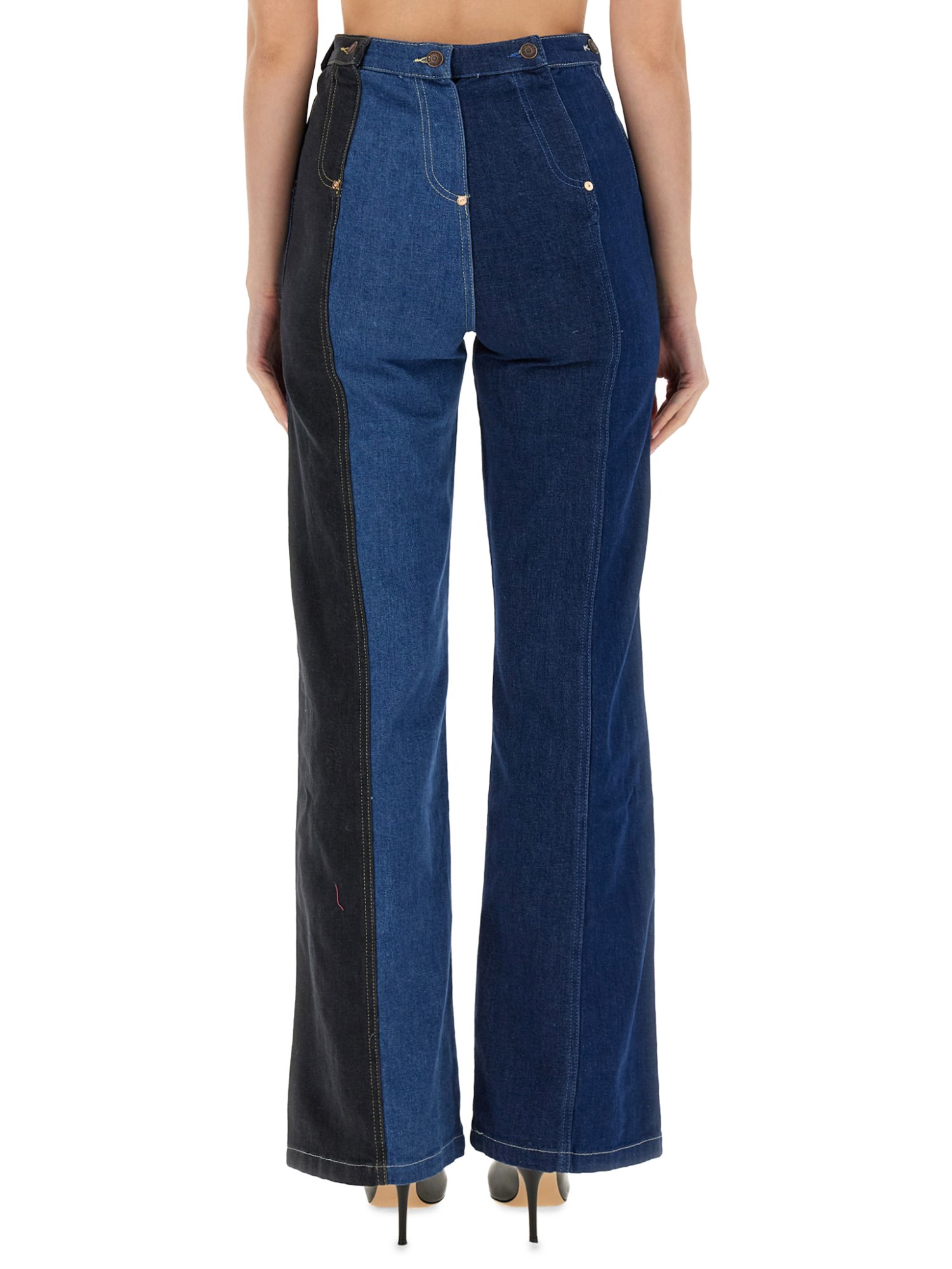 MOSCHINO JEANS    WIDE LEG COTTON DENIM JEANS