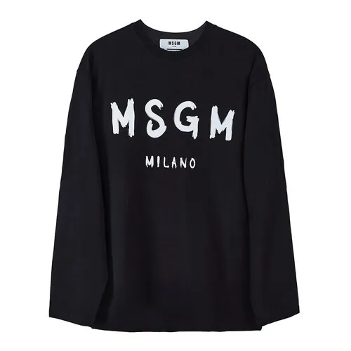 MSGM  |Crew Neck Street Style Long Sleeves Plain Cotton