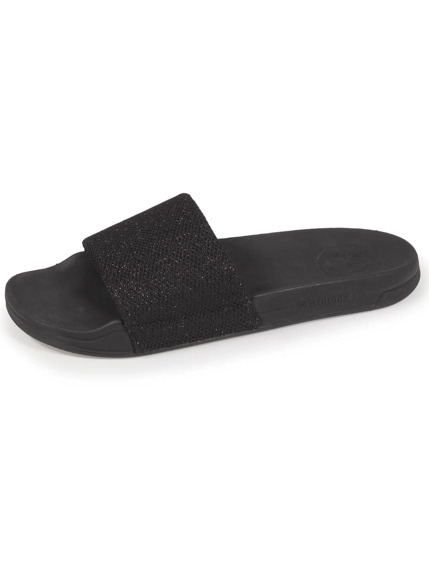 Mules claquettes Femme paillettes Noir