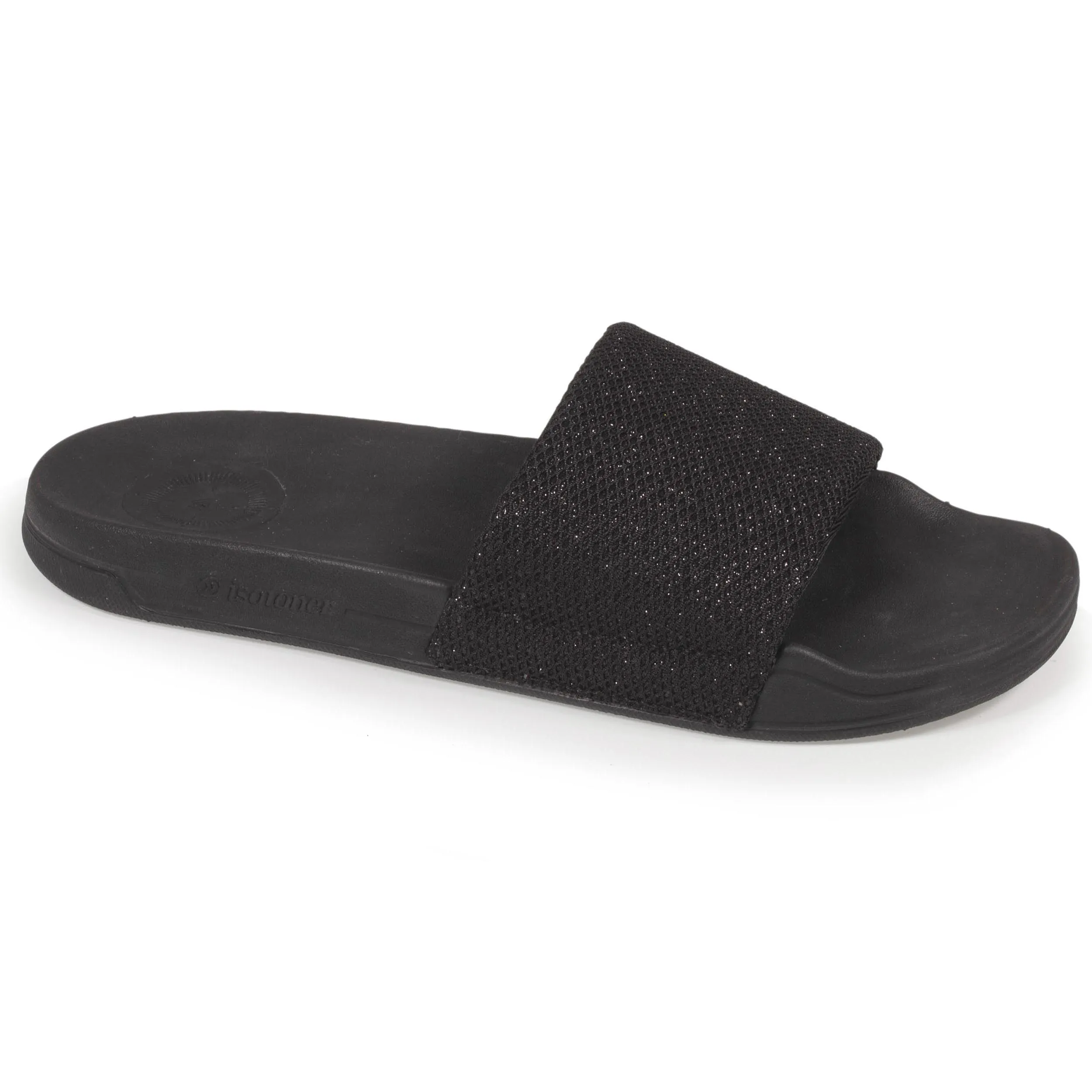 Mules claquettes Femme paillettes Noir