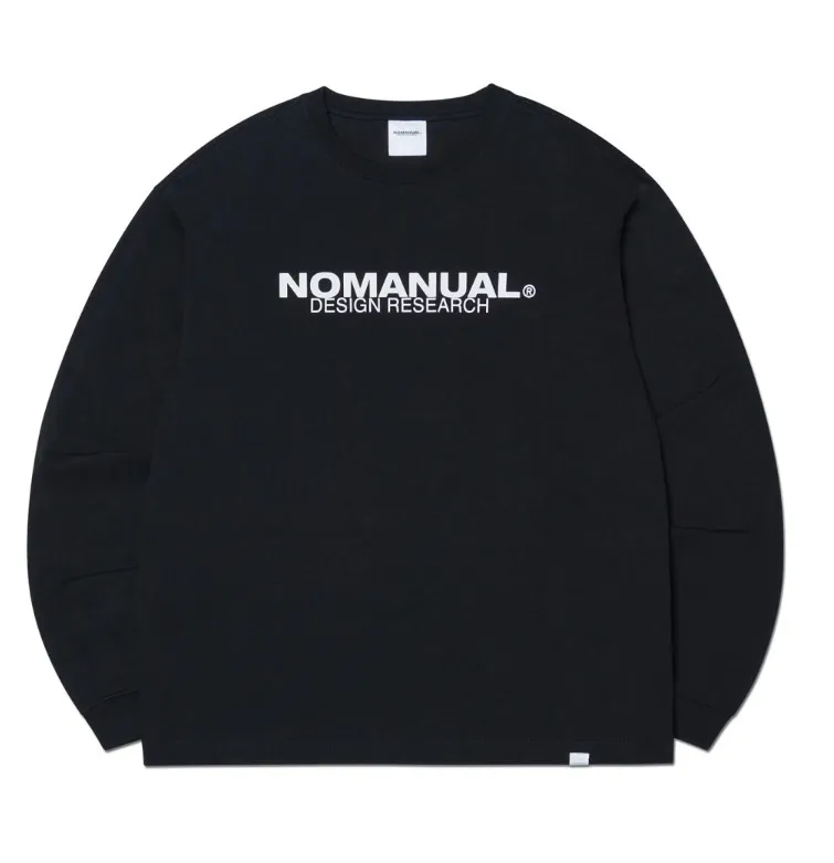 NOMANUAL  |Unisex Street Style Long Sleeves Plain Cotton