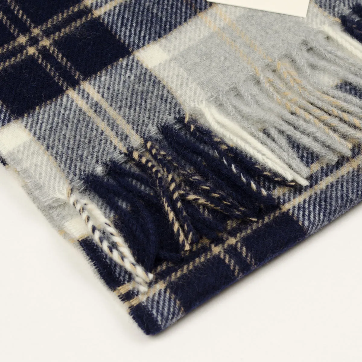 Norse Projects - Moon Checked Lambswool Scarf - Navy