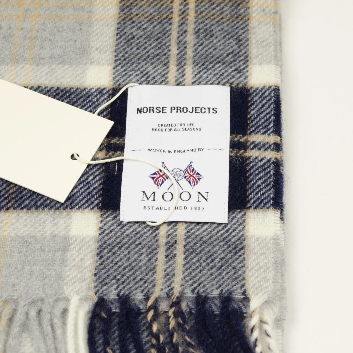 Norse Projects - Moon Checked Lambswool Scarf - Navy