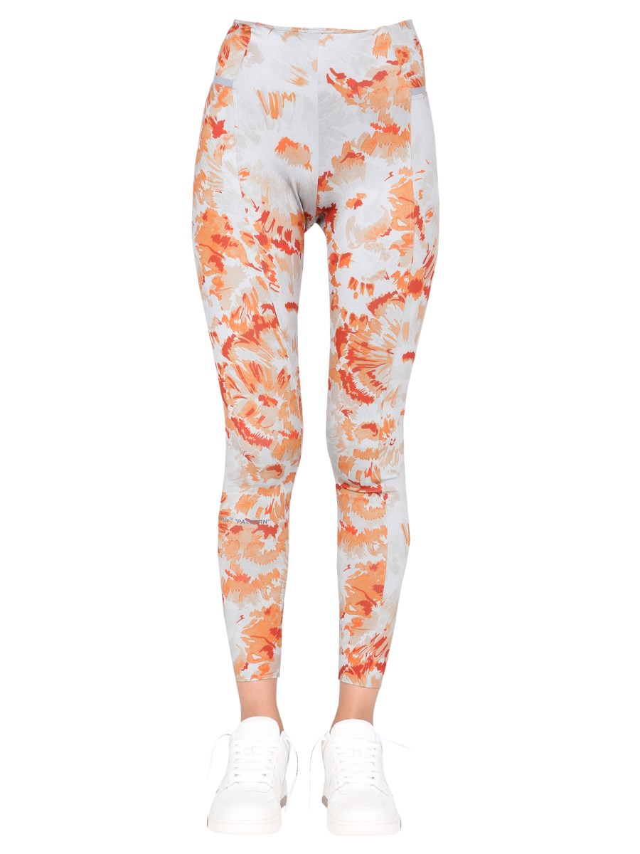 OFF-WHITE    JERSEY LEGGINGS WITH CHINE FLOWERS PATTERN