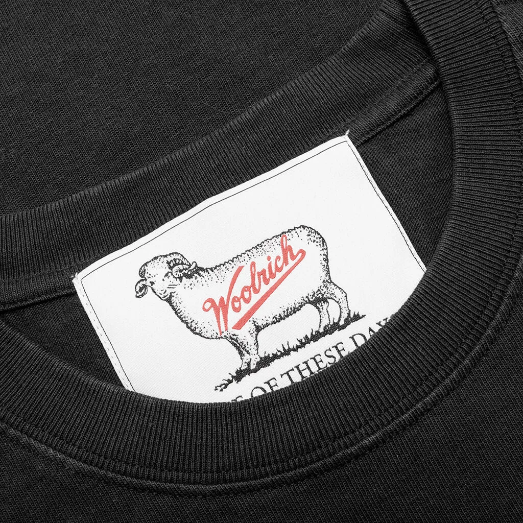 One Of These Days x Woolrich L/S Pocket Tee - Washed Black