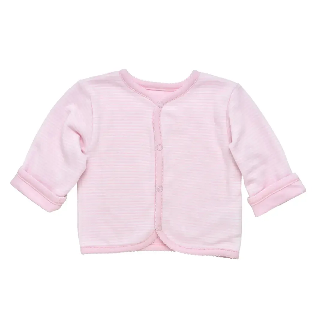 Organic Reversible Cardigan - Pink Stripe