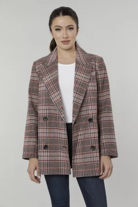 Oversized Plaid Double Breasted Blazer