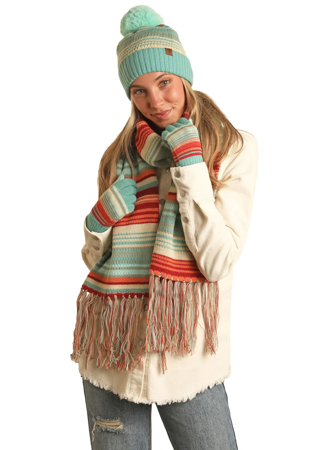 Panhandle Slim Womens Teal Scarf Gift Set