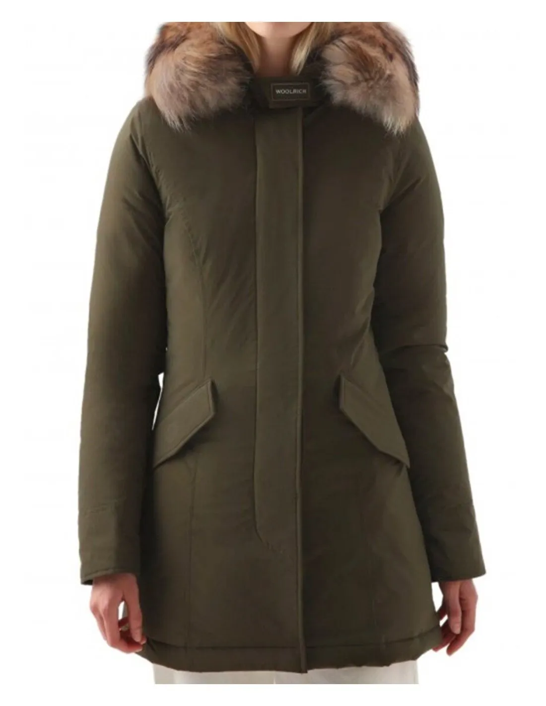 Parka Woolrich donna arctic raccoon cfwwou0538  verde scuro