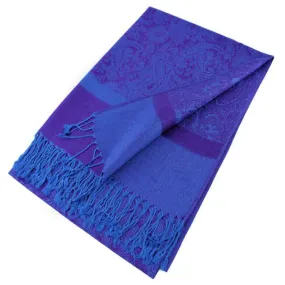 Pashmina Paisley Scarf Shawl Purple/turquoise #123