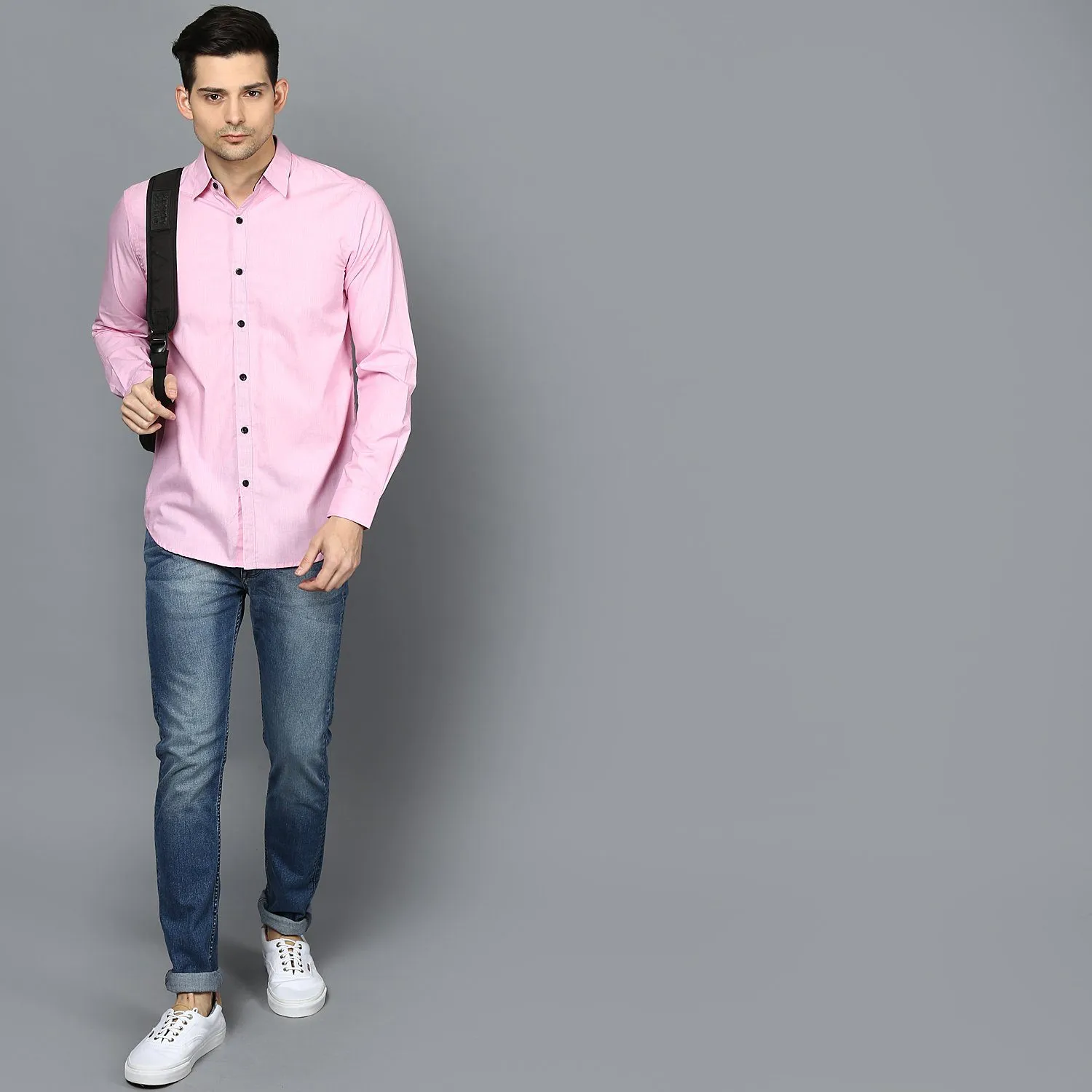 Pastel Pink Button down Shirt with Contrast Buttons