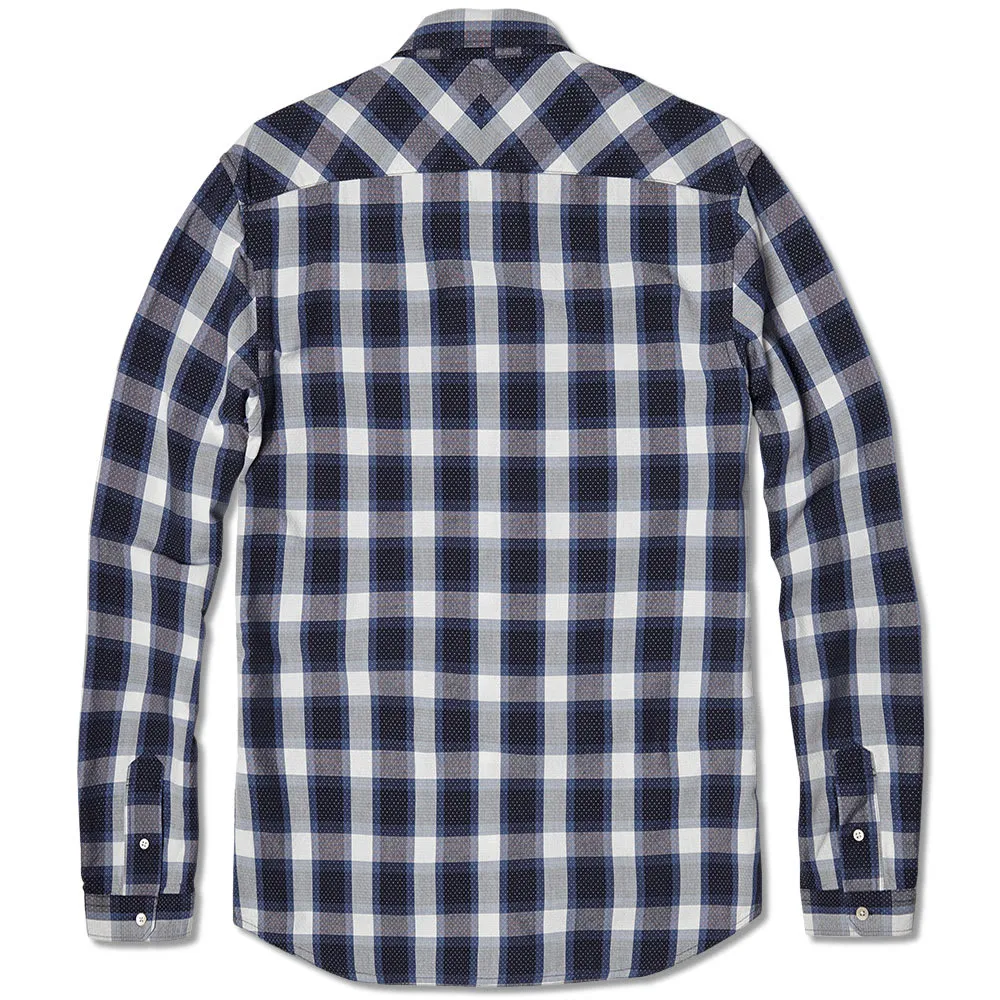 Paul Smith Jacquard Check Button Down ShirtNavy & White