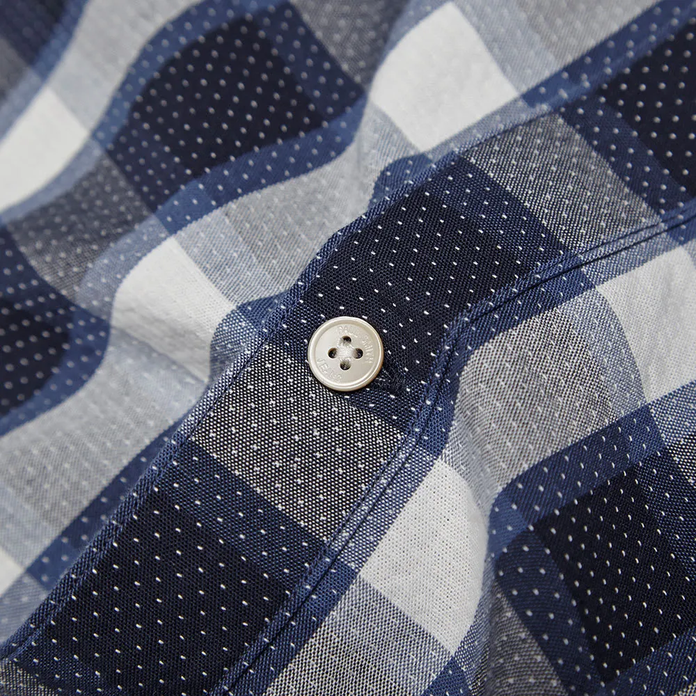 Paul Smith Jacquard Check Button Down ShirtNavy & White