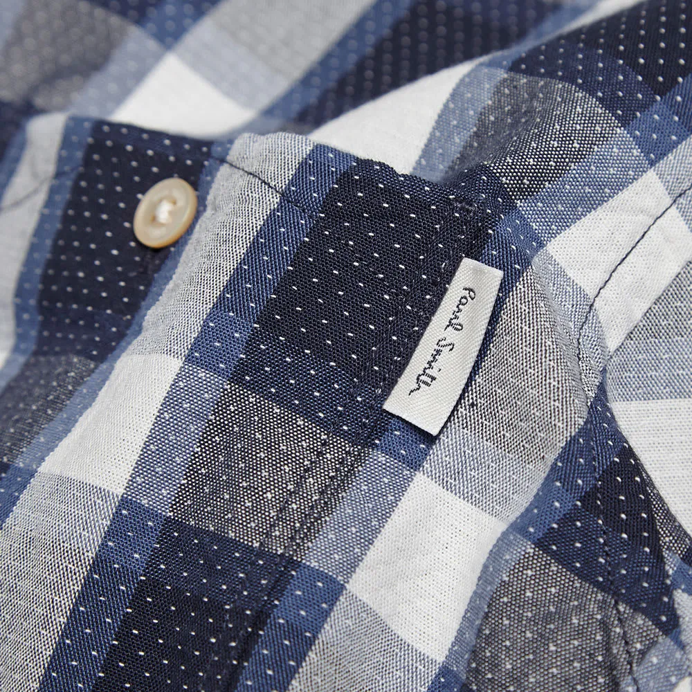 Paul Smith Jacquard Check Button Down ShirtNavy & White