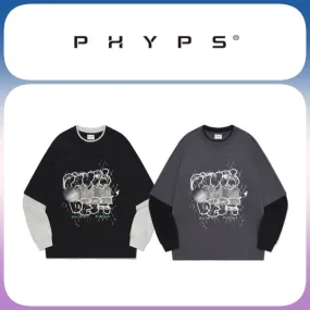 Phyps Department  |Unisex U-Neck Long Sleeves Cotton Oversized