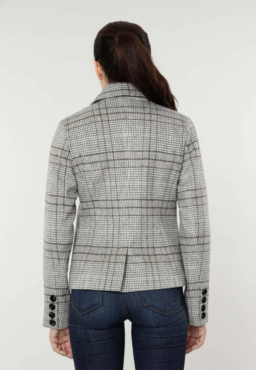 Plaid Double Breasted Blazer