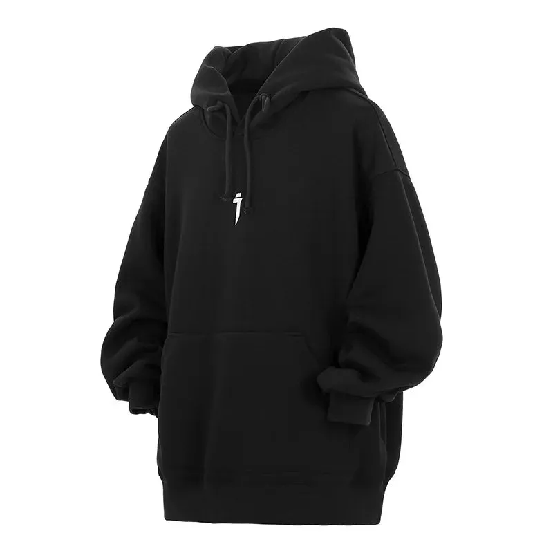 Plain Color Knit Style Pullover Hoodie