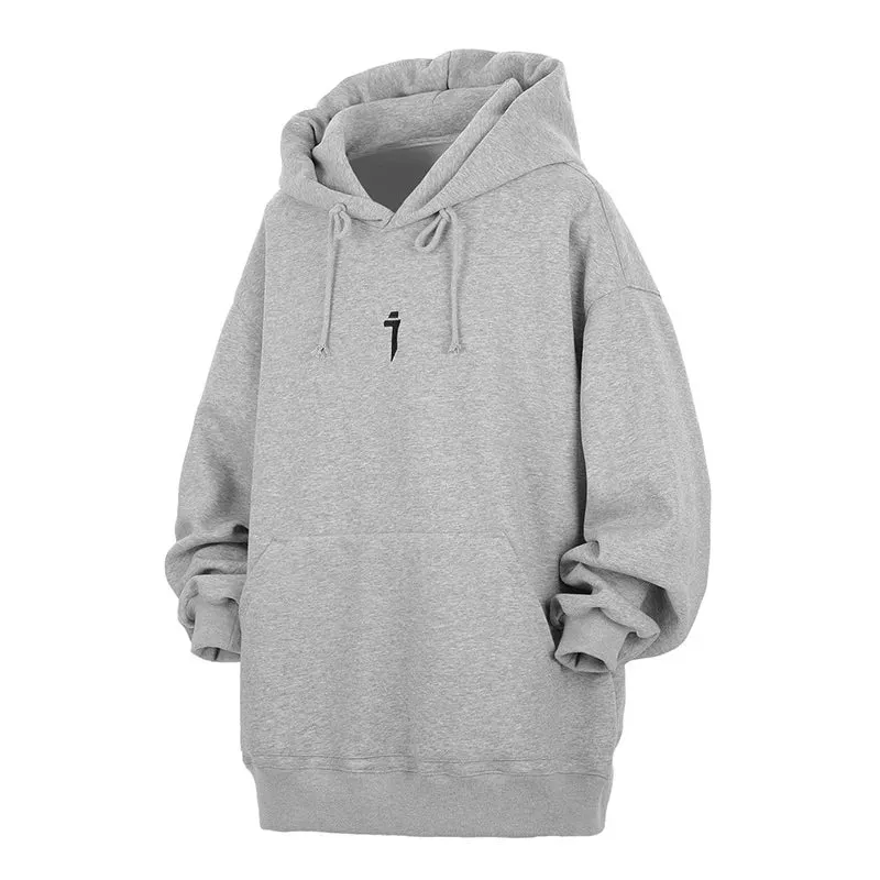 Plain Color Knit Style Pullover Hoodie