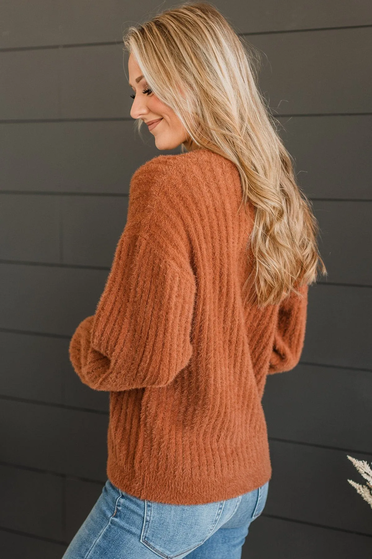 Play It Cool Knit Button Cardigan- Copper