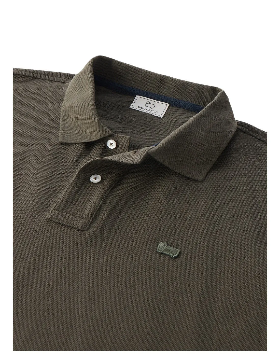 Polo Woolrich uomo Classic PO0048 verde scuro PE23